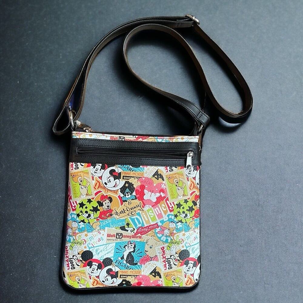 Disney Parks Mickey Minnie Goofy Figaro Dumbo Bambi Crossbody Bag Purse Vacay